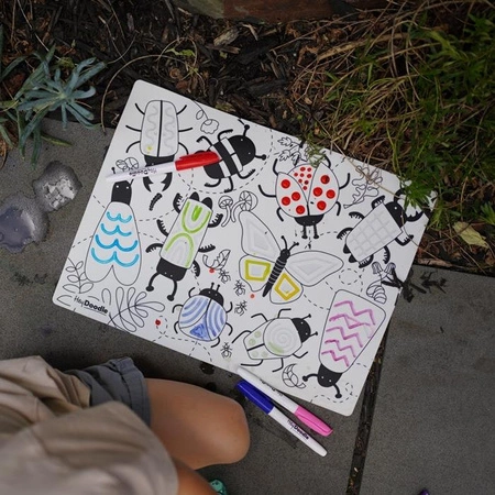 HeyDoodle Mata Silikonowa do Kolorowania 3D Szlaczki i Pracowite