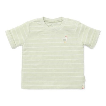 Little Dutch T-shirt frotte z krótkim rękawem Farm Green Stripes - 92 CL24021021