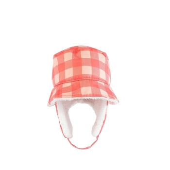 FlapJack Czapka Zimowa Dziecięca Bucket Hat Pink Check L