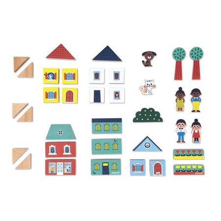 Janod Zestaw klocków i figurek 36 el. Miasto Cross Road 2+