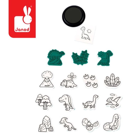 Zestaw kreatywny Stempelki Dinozaury 3+, Janod KOLEKCJA 2022