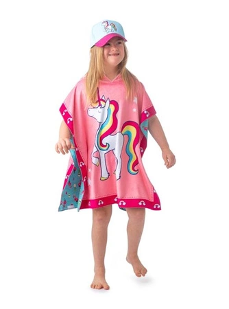 FlapJack Poncho Kąpielowe dla Dzieci Jednorożec UPF50+ M