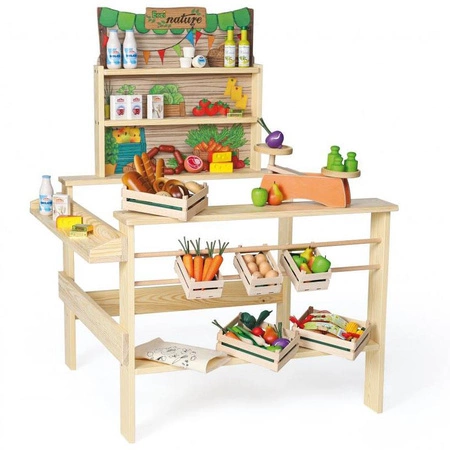 Drewniany sklep dla dzieci Ekologiczny ryneczek Erzi 10061