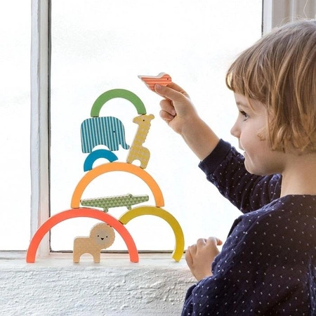 Petit Collage Gra Drewniana Tęcza