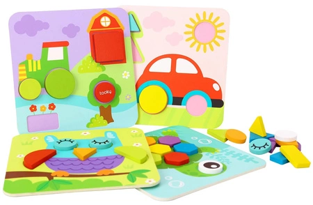 TOOKY TOY Puzzle 4 w 1 Układanka Klocki Mntessori