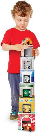 Piramida z garaży dla autek 13576-Melissa & Doug, układanki dla dzieci