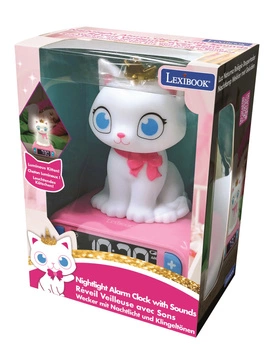 Budzik cyfrowy z lampką nocną Kot i efektami dźwiękowymi RL800KT