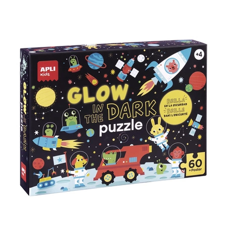 Puzzle świecące w ciemności Apli Kids - Kosmos 4+