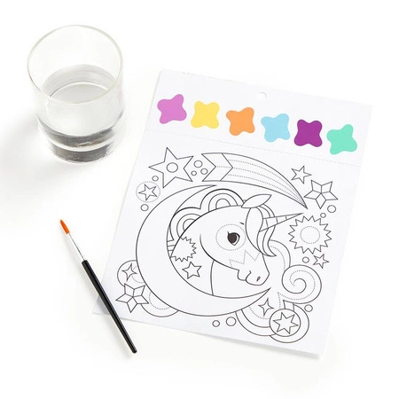 Mudpuppy Książeczka do malowania kolorowanka akwarelowa z pędzelkiem Sen jednorożca 5+