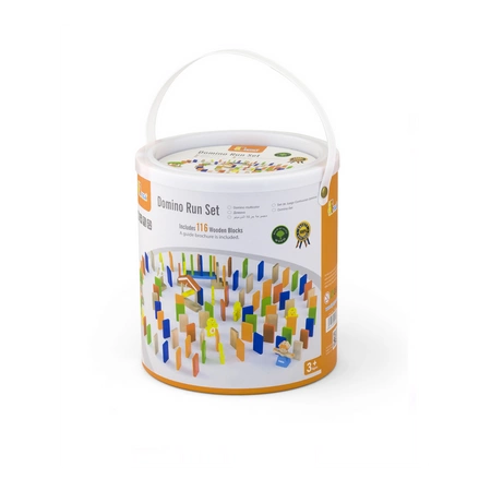 Viga Zestaw Drewniane Klocki Gra Domino Farma 116 Elementów