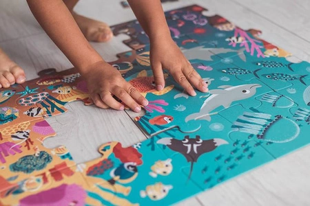 Świecące puzzle z mini-lampką UV Ocean 24 elementy 3+, Janod