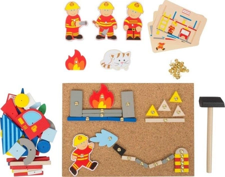 Przybijanka Straż pożarna w akcji 10581-Small Foot, zabawka kreatywna