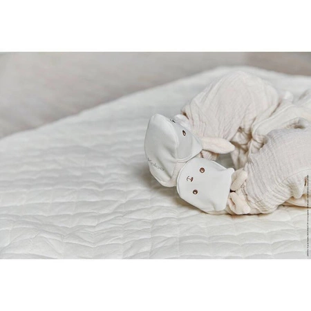 Kaloo Zestaw prezentowy 3 w 1 Królik (komforter + gryzak + buciki) kremowy kolekcja Lapinoo