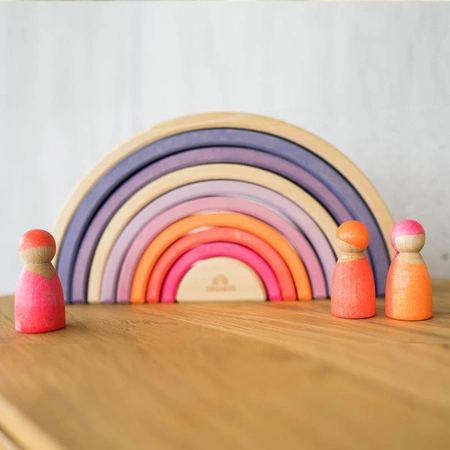 Drewniane figurki Przyjaciele 3 szt. Neon Pink Grimm’s