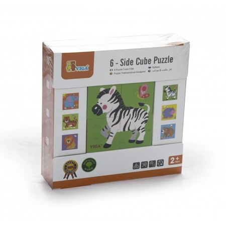 Viga Drewniana układanka Zoo Puzzle 4 klocki