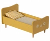 MAILEG Drewniane łóżko żołte, Wooden bed, Mini - Yellow