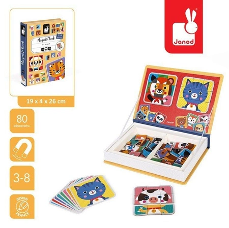 Magnetyczna układanka Puzzle zwierzątka Magnetibook, Janod