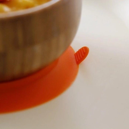 Avanchy Baby Bambusowa Miseczka z Przyssawką i Łyżeczką 4m Orange