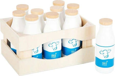 Drewniana skrzynka na mleko z butelkami Fresh Small Foot 12354