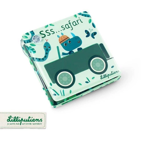 LILLIPUTIENS Magiczna rozkładana książeczka-harmonijka do kąpieli Safari Dżungla 12 m+