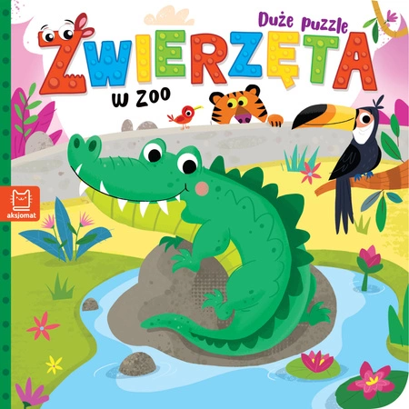 Zwierzęta w zoo. Duże puzzle