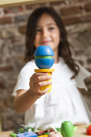 Lekkid, drewniane magnetyczne klocki konstrukcyjne- Jedzenie