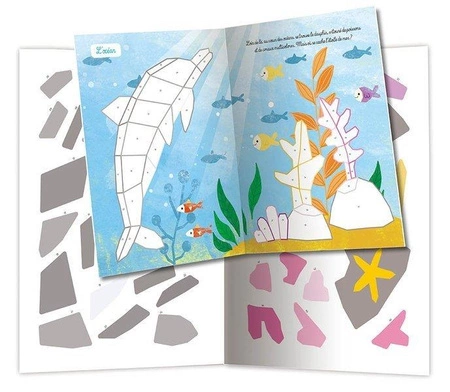 Auzou Zeszyt z naklejkami mozaika Zwierzęta świata 58431