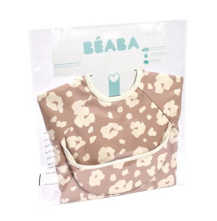 Beaba Śliniak 2w1 z odpinanym długim rękawem Savannah bloom