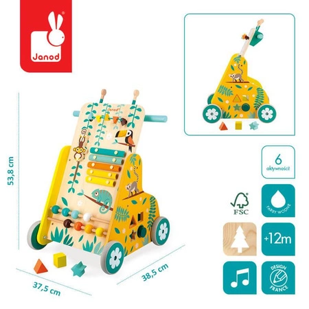 Wielofunkcyjny pchacz edukacyjny Tropik 12m+, Janod