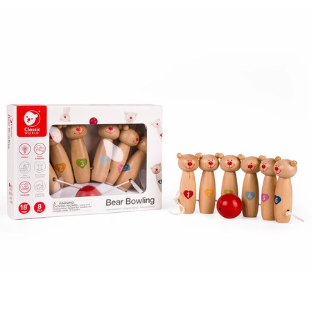 CLASSIC WORLD Drewniane Kręgle Misie