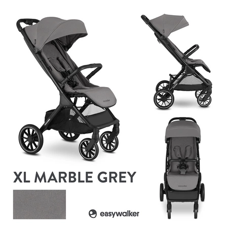 Easywalker Jackey XL Przestronny, samoskładający się wózek spacerowy z kołami XL Marble Grey