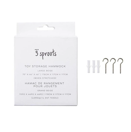 3 Sprouts Organizer Narożny Hamak na Zabawki Beige