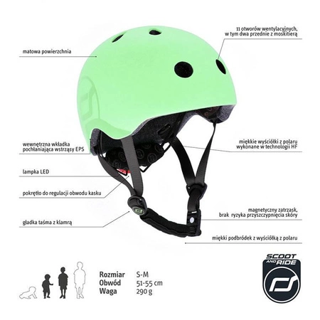 SCOOTANDRIDE Kask S-M dla dzieci 3+ Kiwi
