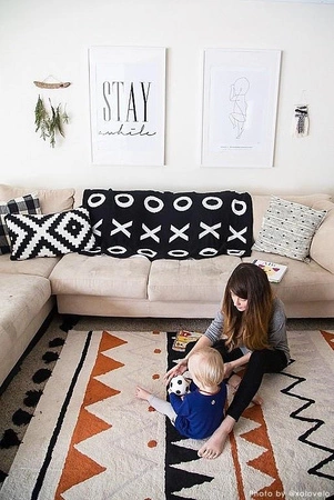 Lorena Canals Dywan bawełniany Azteca Natural Terracota 120 x 160 cm