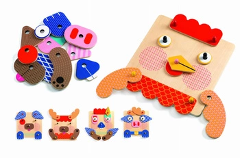 Drewniana układanka TWARZE DJ01676