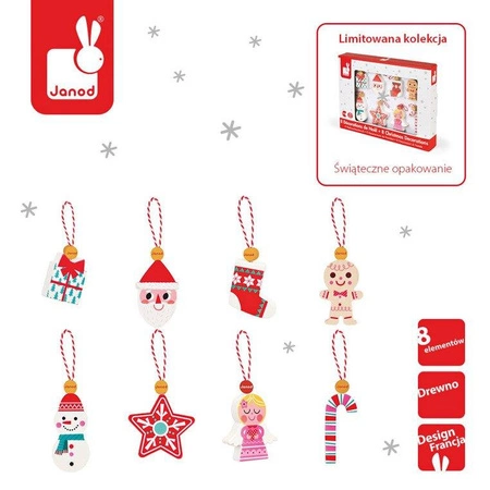 Ozdoby świąteczne 8 szt., Janod