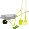 Zabawka ogrodowa Srebrna taczka z narzędziami ogrodowymi 11627-Small Foot Design, zabawy w plenerze