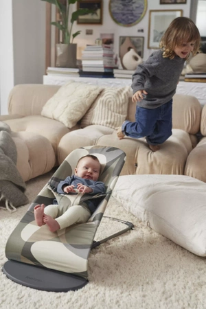 BABYBJORN - leżaczek BLISS COTTON, Khaki/Green Print