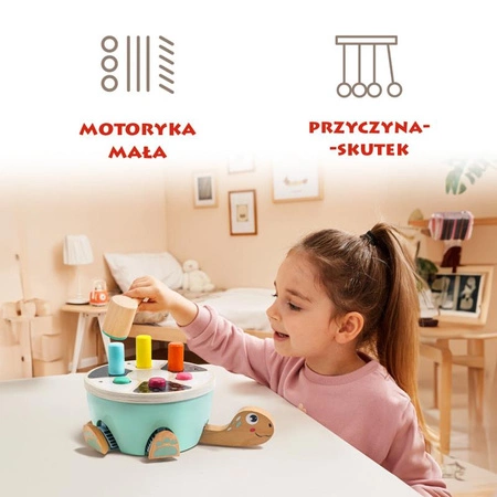 Żółw Drewniana wbijanka - gra motoryczna 18 mies.+ TOPBRIGHT