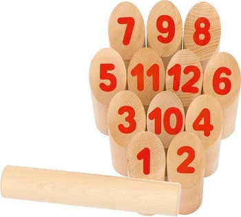 KUBB z cyframi, gra wikingów, 56853-goki, gry drewniane