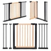 Bramka barierka zabezpieczająca 74-130 cm na schody i drzwi metal drewno dodatkowe panele