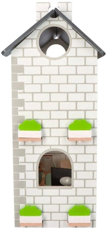 Duży drewniany domek dla lalek z wyposażeniem Adam Toys