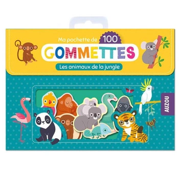 Auzou Zestaw 100 naklejek Zwierzęta w dżungli 79290