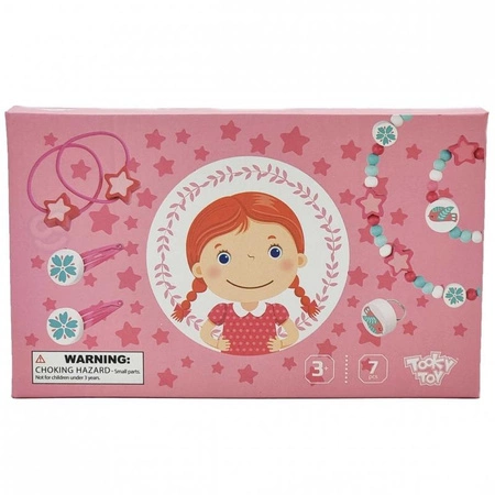 TOOKY TOY Zestaw dla Dziewczynki Biżuteria Spinki Bransoletka Gumki do Włosów Naszyjnik