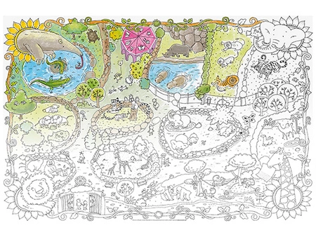 Kolorowanka podłogowa XXL - Zoo 4l+ MONUMI