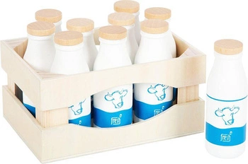 Drewniana skrzynka na mleko z butelkami Fresh Small Foot 12354