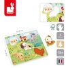 Janod Puzzle sensoryczne drewniane 7 el. Farma 18m+