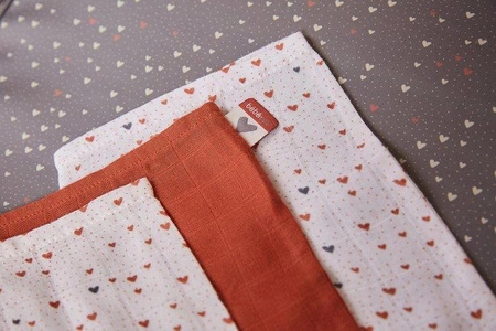 bebe-jou Chusteczki bambusowo-muślinowe 32 x 32cm (3 szt.) Hearts 3053061