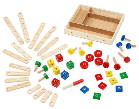 Zestaw mały konstruktor 4w1 auto samolot motor dźwig Melissa and Doug 15151-MD