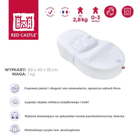 Red Castle Ergonomiczny materac dla niemowląt Cocoonababy Fleur de coton® Blanc